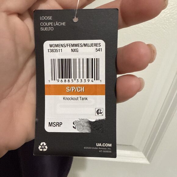 Under Armour Knockout Tank Purple White Logo Spellout Lightweight Size Small New - Picture 4 of 8